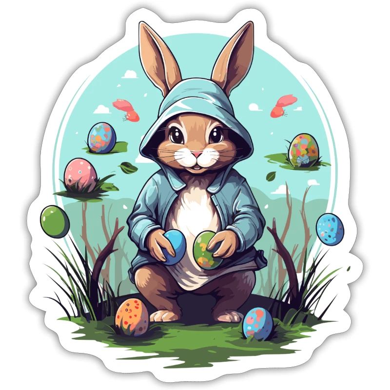 Sweet Easter bunny, Easter eggs