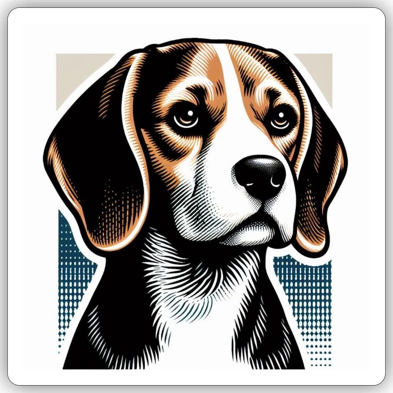 Style vectoriel de risographie Beagle