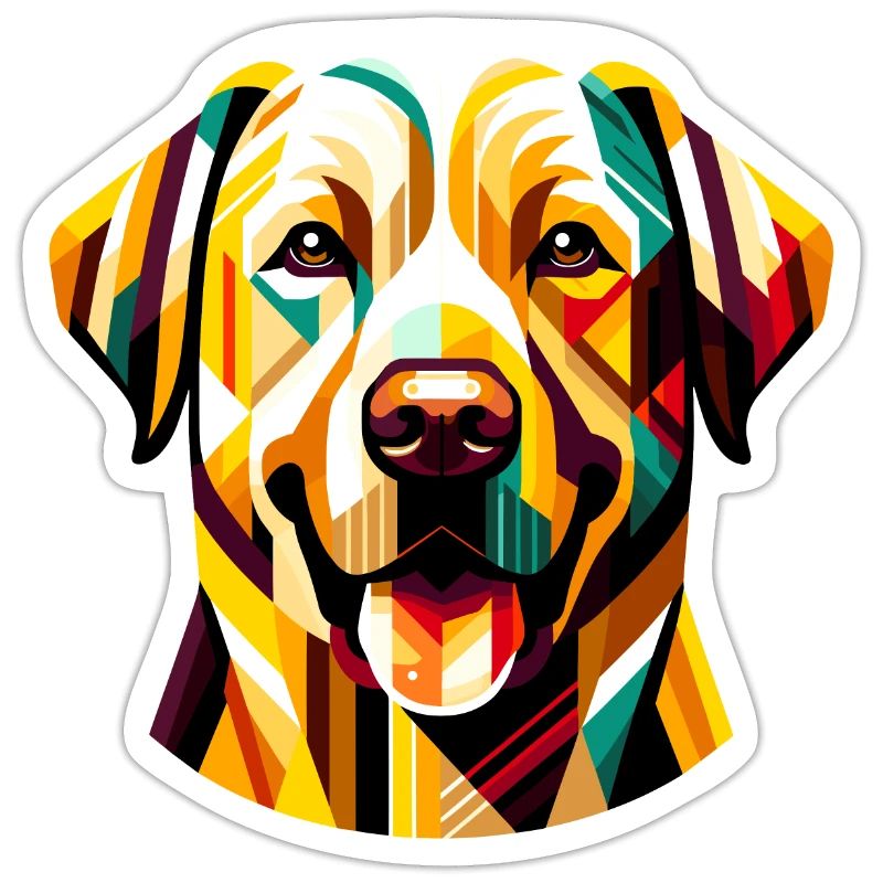 Labrador Patchwork vibrant : Design abstrait de chien