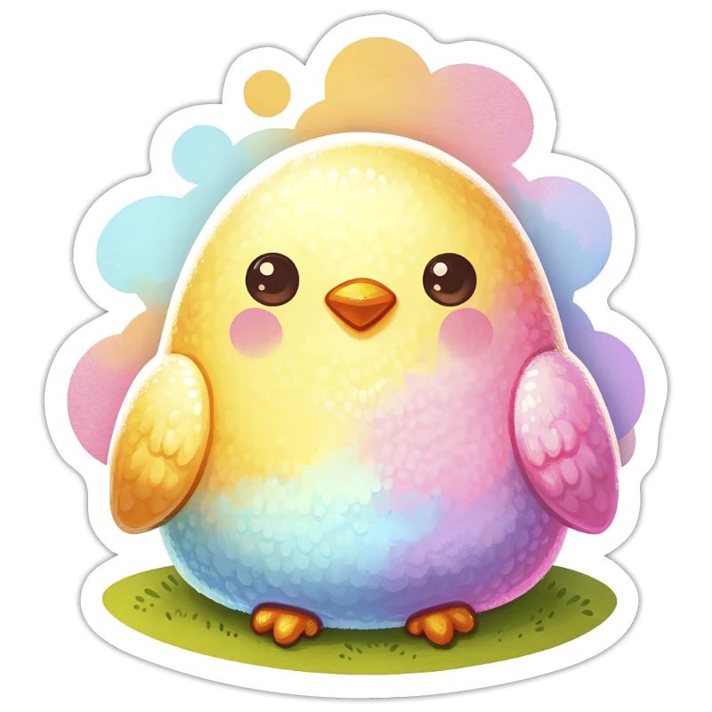 Colorful Chick In Easter Egg Shape