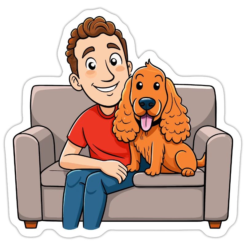 Aimer Cocker Spaniel Câlins Sur Le Canapé