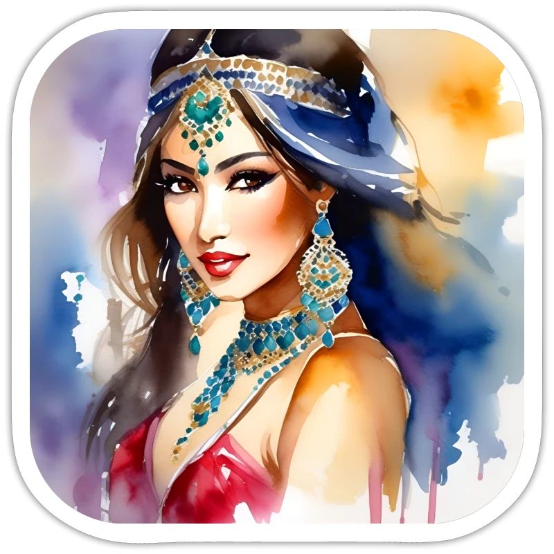 Mystical oriental belly dancer