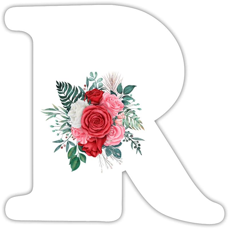 Roter Blumenbuchstabe R