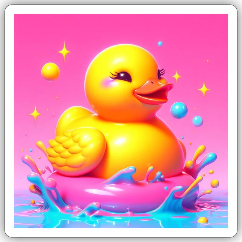 Bath Duck 3D Hyperrealistic in Risography