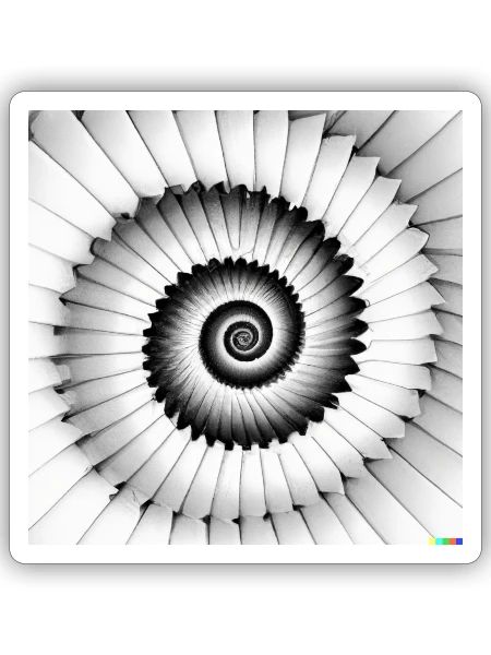 Fibonacci - Sticker Größe S (10 x 10 cm) - Mattweiß - Vorne