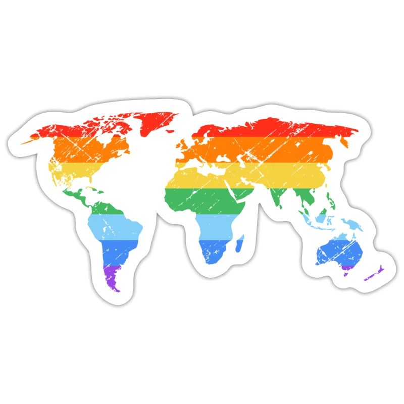 Rainbow World Map Pride