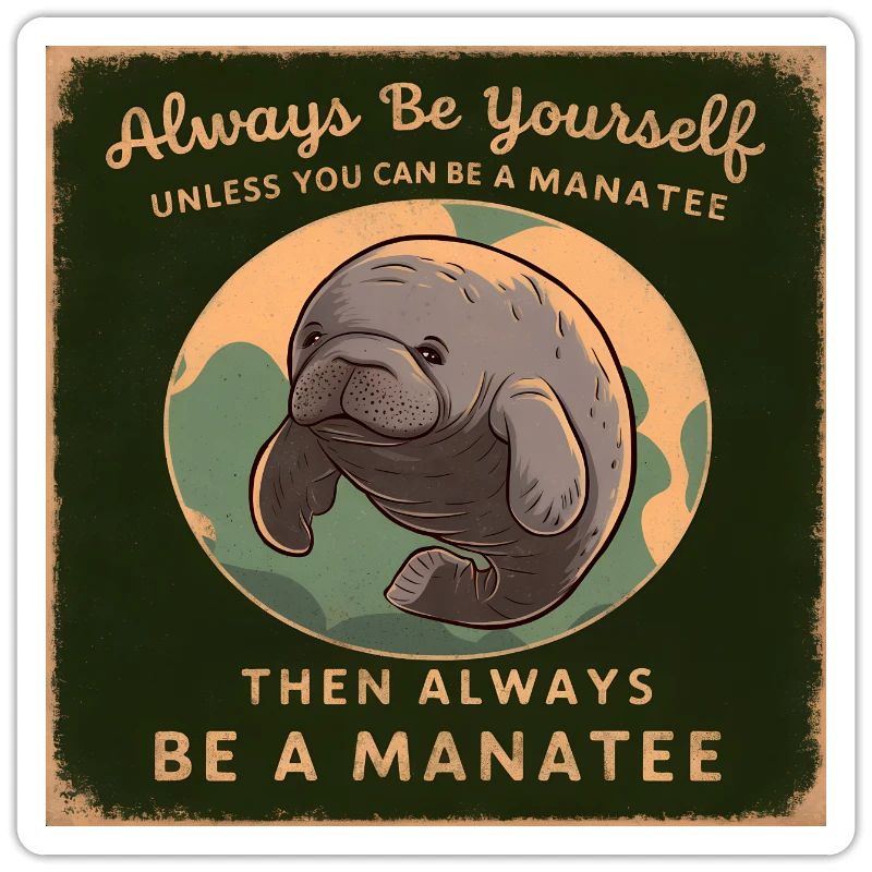 Sei Du selbst oder sei ein Manatee Lebensweisheit