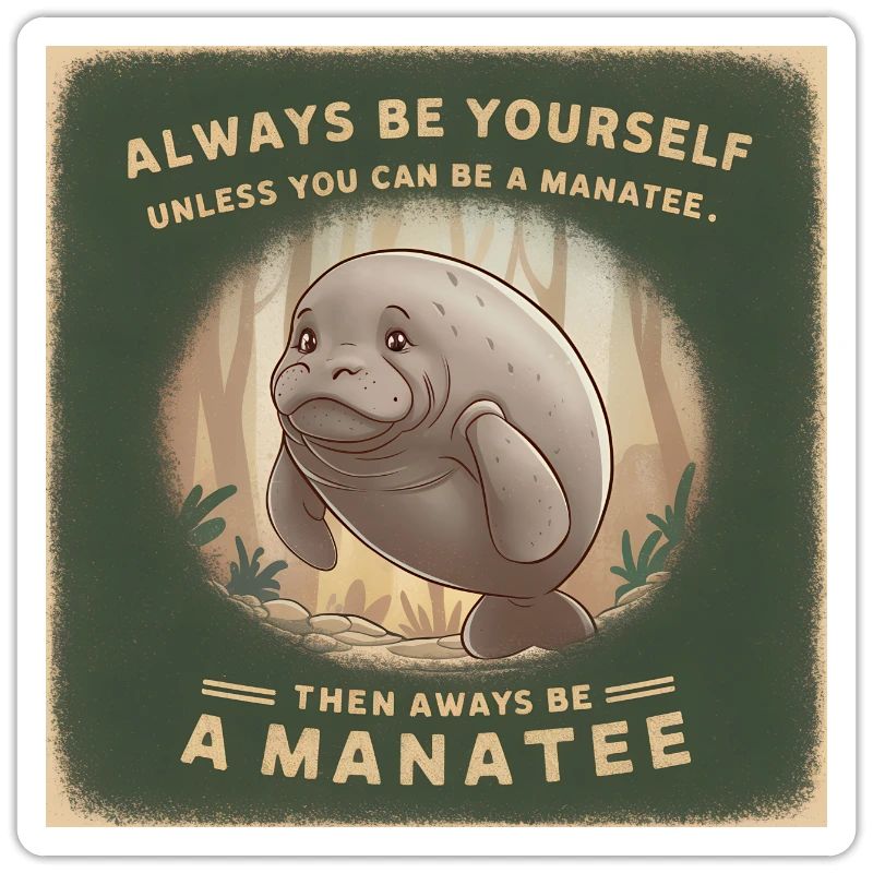 Sei Du selbst oder sei ein Manatee Lebensweisheit