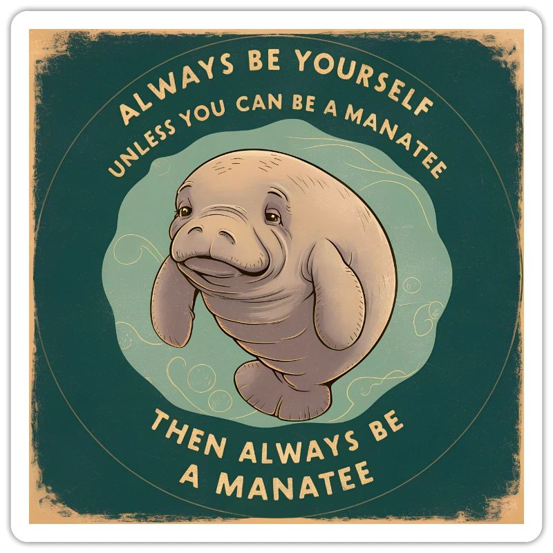 Sei Du selbst oder sei ein Manatee Lebensweisheit