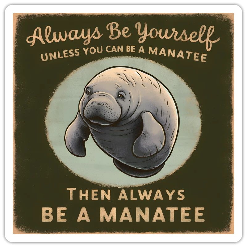 Sei Du selbst oder sei ein Manatee Lebensweisheit