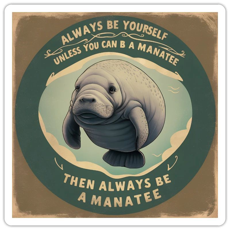 Sei Du selbst oder sei ein Manatee Lebensweisheit