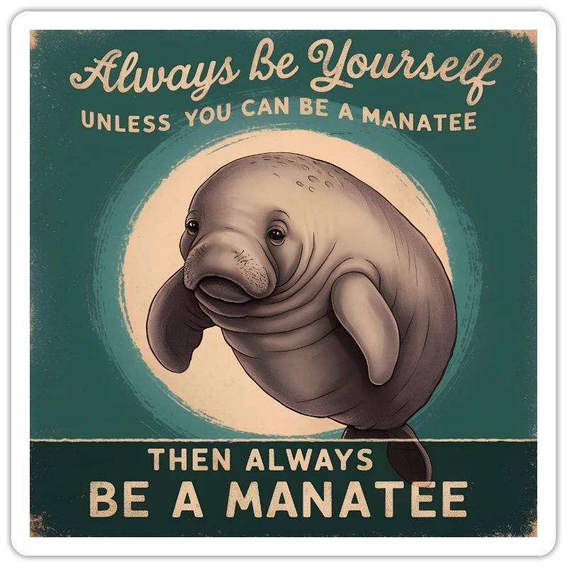 Sei Du selbst oder sei ein Manatee Lebensweisheit