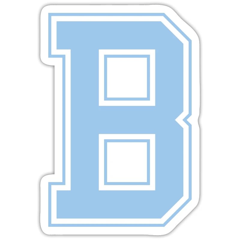 Monogramm Hellblau Varsity College Initiale B