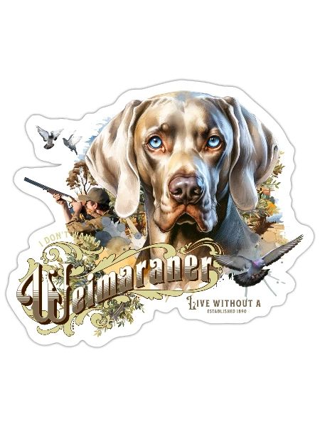 Weimaraner - Sticker size S (10 x 10 cm) - white matte - Front
