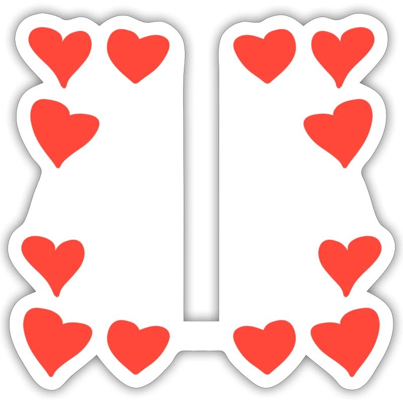Hearts Pattern Frame Square Heart Red