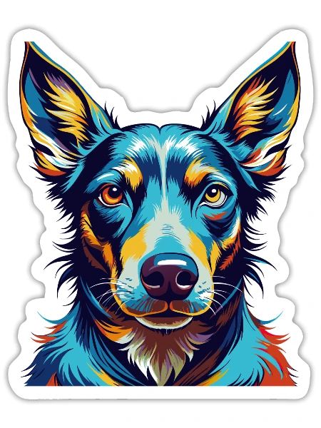 Andalusischer Windhund Hunderasse Bunte Karikatur Kawaii - Sticker Größe S (10 x 10 cm) - Mattweiß - Vorne