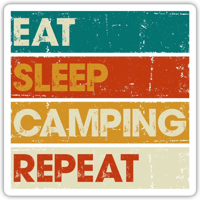Manger dormir camping répéter rayé graphique