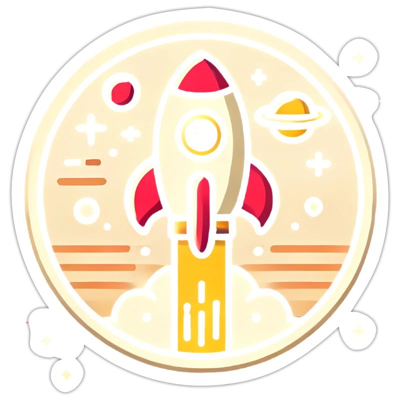 Fusée rétro perdue dans l’espace Graphique