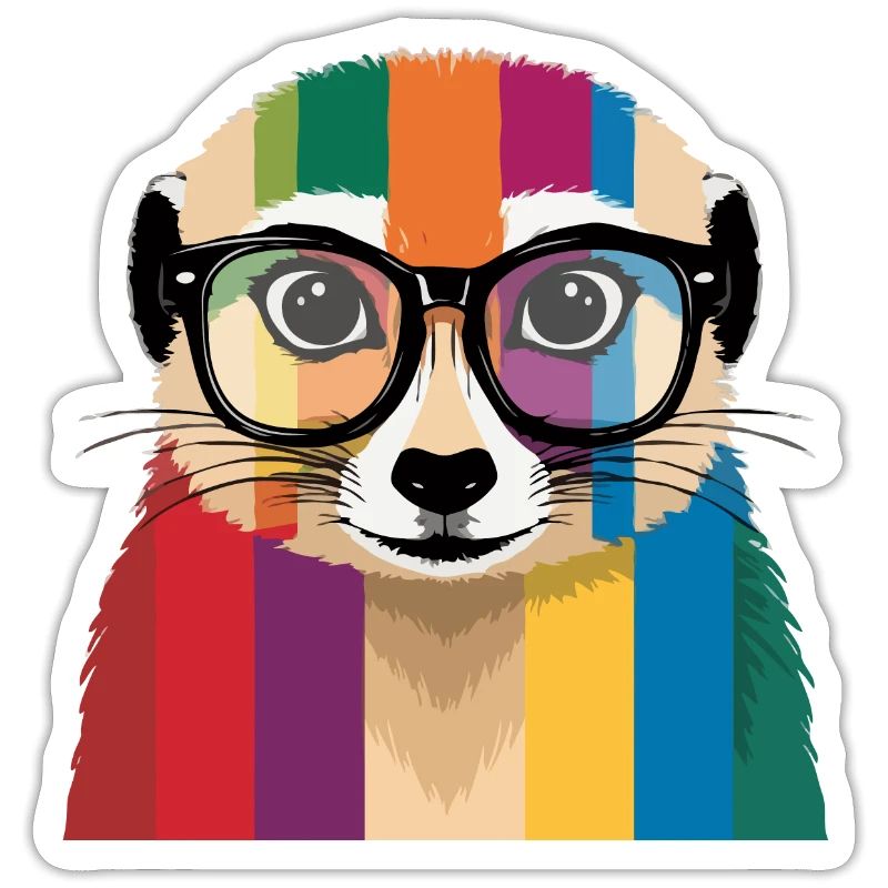 Erdmännchen Brille Bunt Cool