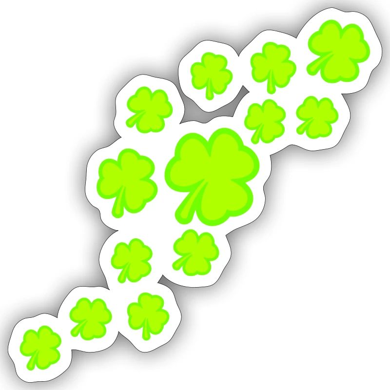 Shamrock Many Three-Leaf Leaves Green Pattern