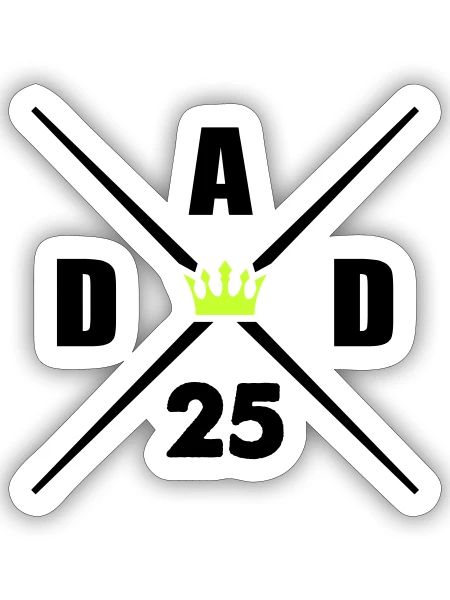 papa 25 - Sticker taille S (10 x 10 cm) - blanc mat - Devant