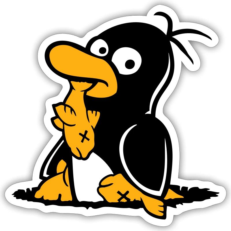 Penguin Eats Fish Caught Hole Bottom Hunger Cool