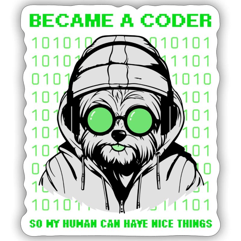 Devenu codeur – Hacker Dog Binary Look