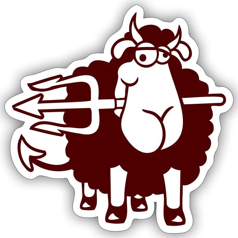 Sheep Devil Satan Hell Evil Trident Horns Cool