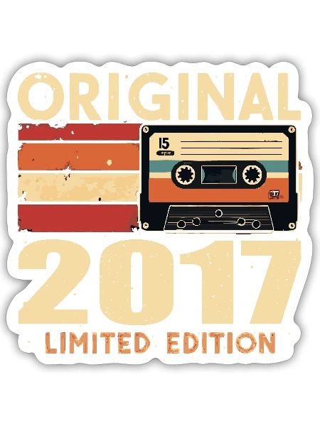 Anniversaire 2017 - Légendaire depuis 2017 Cadeau 2017 - Sticker taille S (10 x 10 cm) - blanc mat - Devant