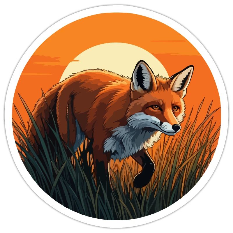 Fox at sunset