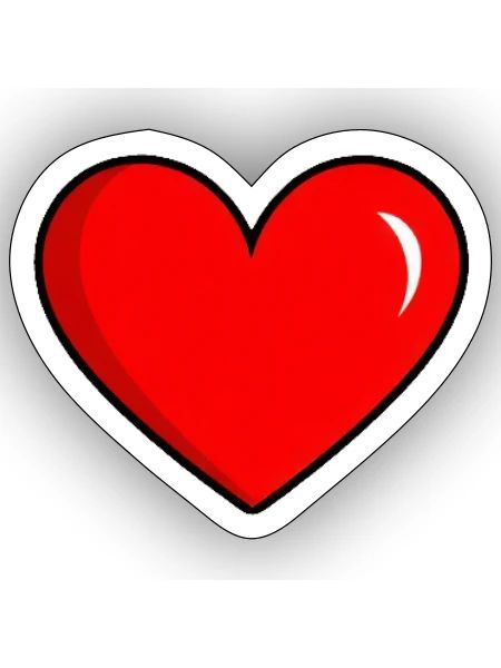 Minimalistisches Valentinsherz – Pure Liebe - Sticker Größe S (10 x 10 cm) - Mattweiß - Vorne