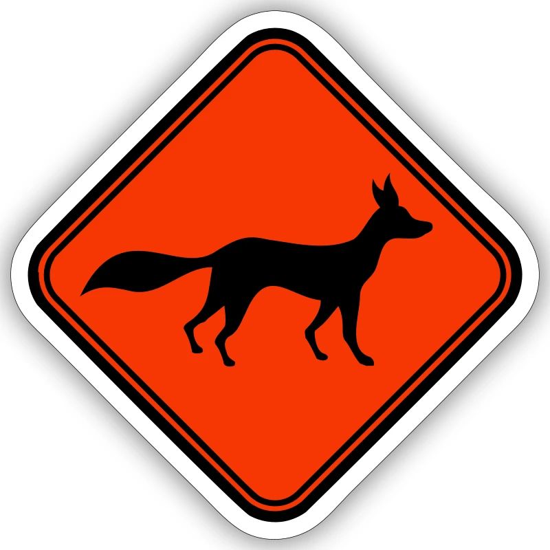 Red Fox Shield Caution Danger Warning