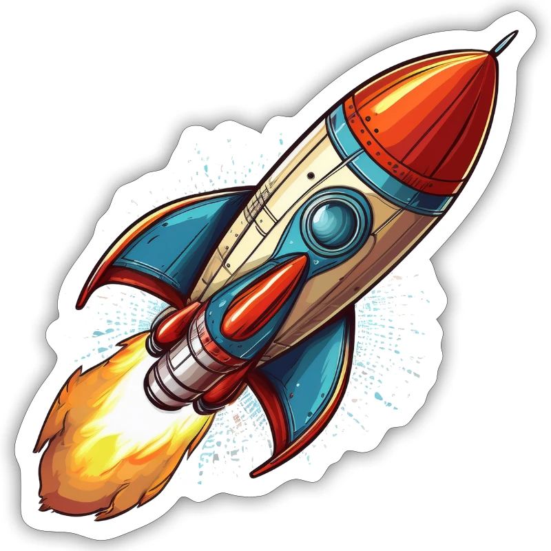 Rocket in comic style