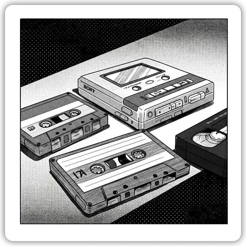90s cult objects: Comic look for Walkman & Co.