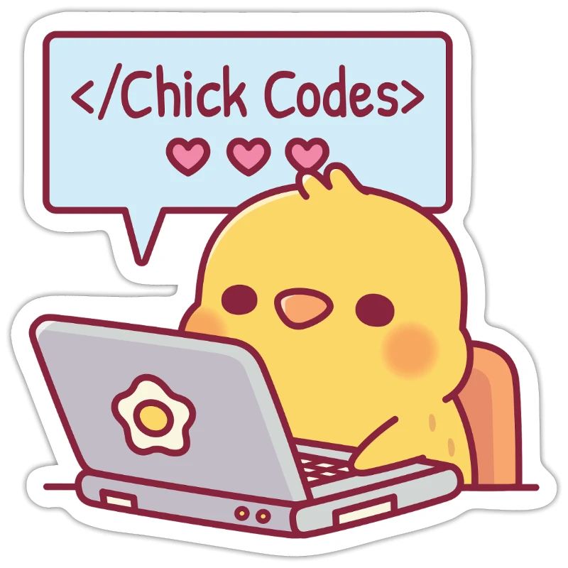Mignon Chick Coding sur ordinateur portable Chick Codes Drôle