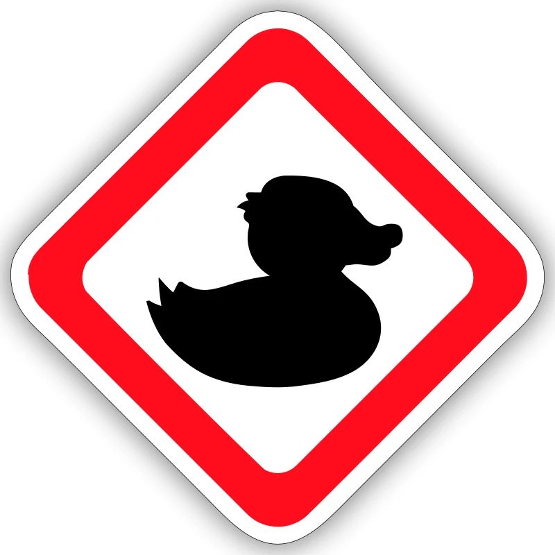 Duck Sign Warning Caution Danger Caution