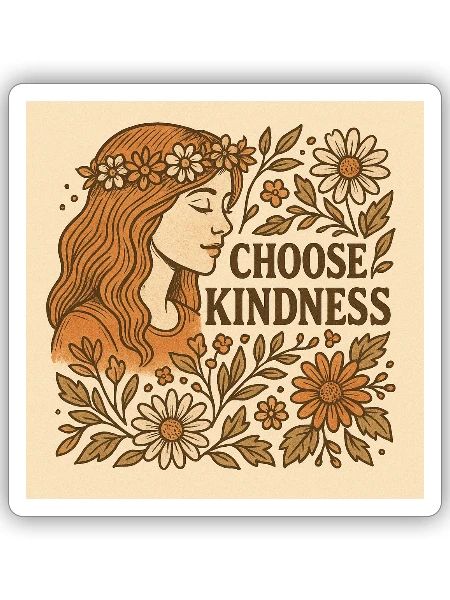 Choose kindness. Flowers. - Sticker Größe S (10 x 10 cm) - Mattweiß - Vorne