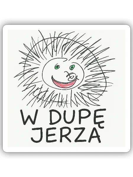 Dans le cul de Jerz - Sticker taille S (10 x 10 cm) - blanc mat - Devant