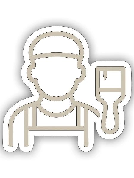 Der Maler - Sticker Größe S (10 x 10 cm) - Mattweiß - Vorne