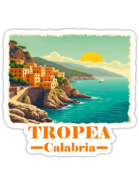 Tropea Calabria orange - Sticker size S (10 x 10 cm) - white matte - Front