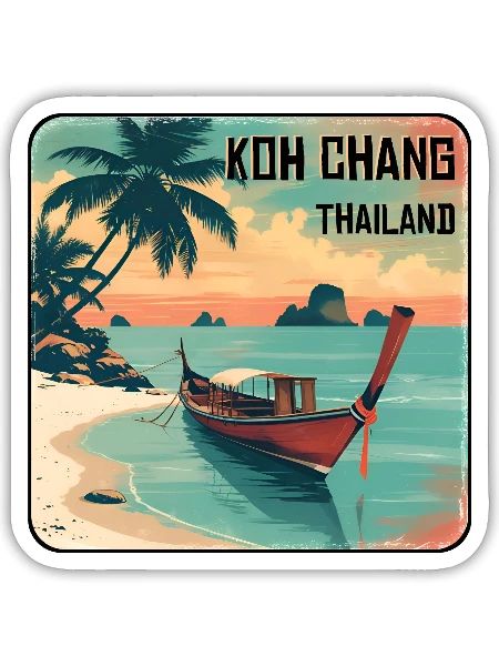 Koh Chang - Sticker size S (10 x 10 cm) - white matte - Front