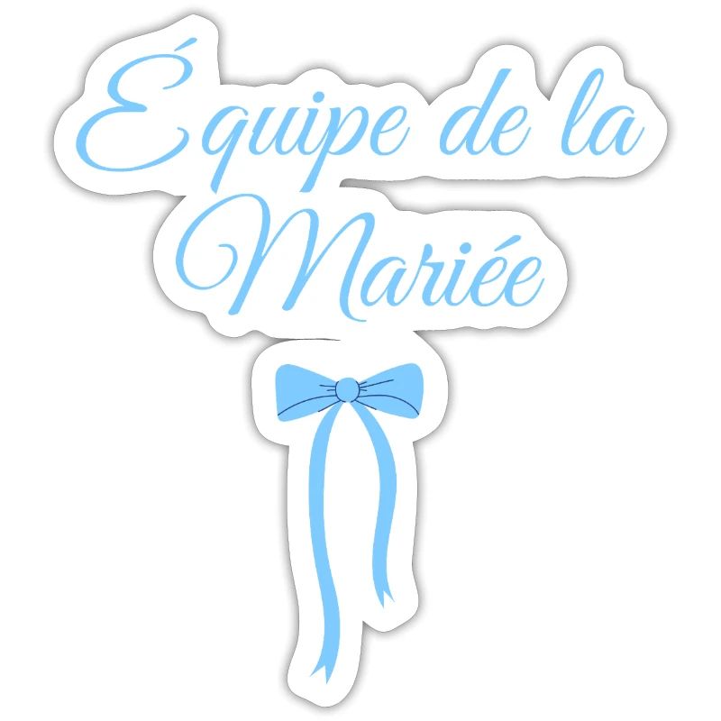 Équipe la mariée noeud bleu
