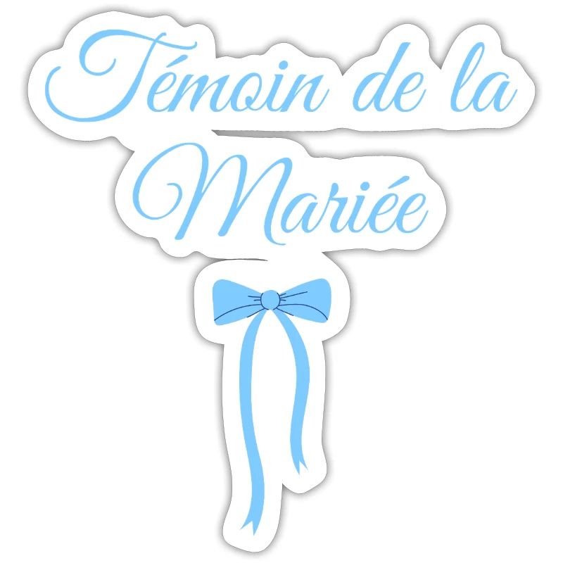 Témoin de la mariée noeud bleu