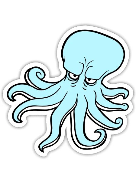 Octopus Octopus Octopus Squid Cephalopod Evil Eye - Sticker size S (10 x 10 cm) - white matte - Front