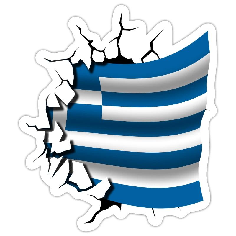 Drapeau de la Grèce - Grèce - Drapeau Broken Design