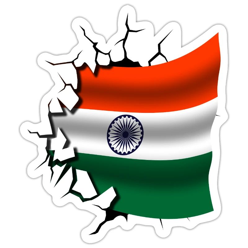 Drapeau de l’Inde - Inde - Drapeau Broken Design