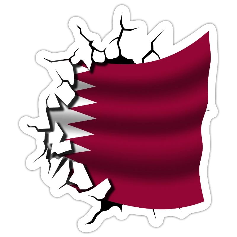 Drapeau du Qatar - Qatar - Drapeau Broken Design