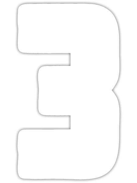 Maillot numéro 3 – Cadeau anniversaire 3 ans - Sticker taille S (10 x 10 cm) - blanc mat - Devant