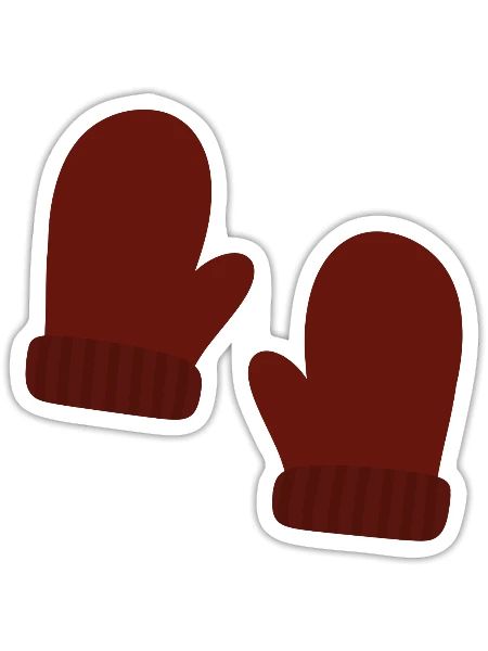 Gemütliche Winterhandschuhe Illustration - Sticker Größe S (10 x 10 cm) - Mattweiß - Vorne