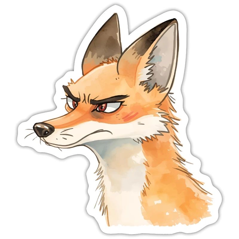 Grim Fox Aquarelle - Conception d’animaux mignons